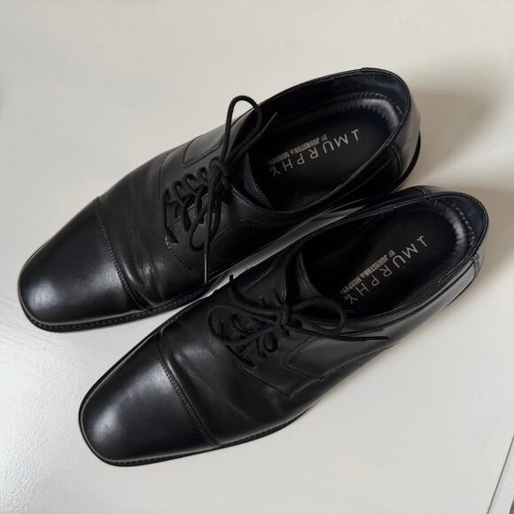 Johnston & Murphy Men’s Black Cap Toe Oxford Dress Shoes Leather Size 11 M main image 8